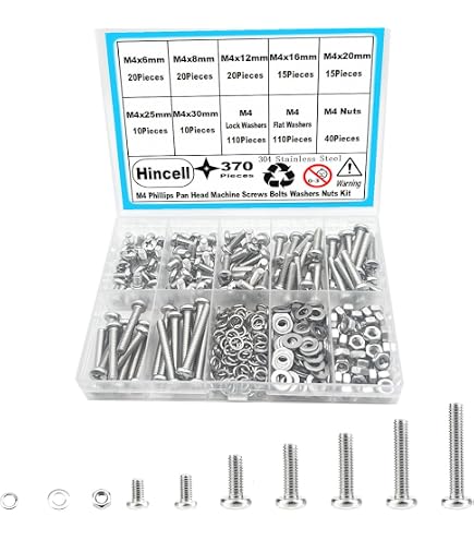 thumbnail image 2 of Hesheng M4 M5 M6 Countersunk Phillips Machine Screws – Stainless Steel G304, Metric, Hex Head 2 of 2
