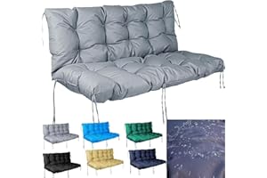 AHWEKR Porch Swing Cushions, Waterproof Bench Cushion for Outdoor Furniture 2-3 Seater Washable Swing Replacement Cushions, Swing Cushions for Outdoor Furniture 52 x 40 x 5 inches,Light Gray