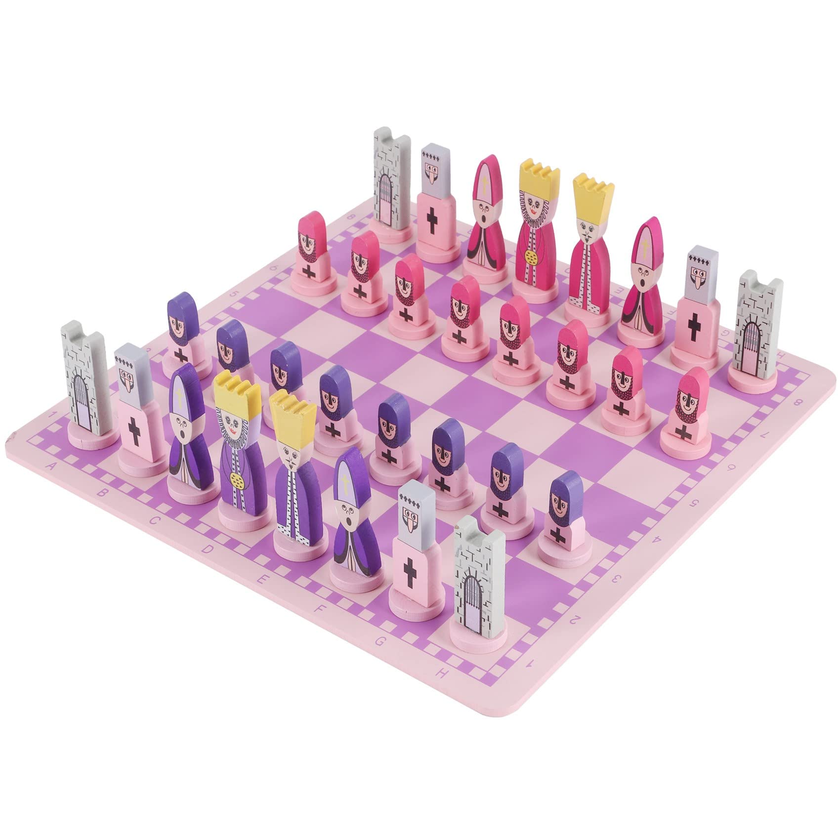 Hausdec Travel Chess Set with Chess Board Educational Toys and Adults Pink