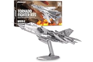 Piececool 3D Metal Puzzles for Adults Tornado Fighter Jet Military Airplane Metal Model Kits，DIY Plane Building kit Birthday 