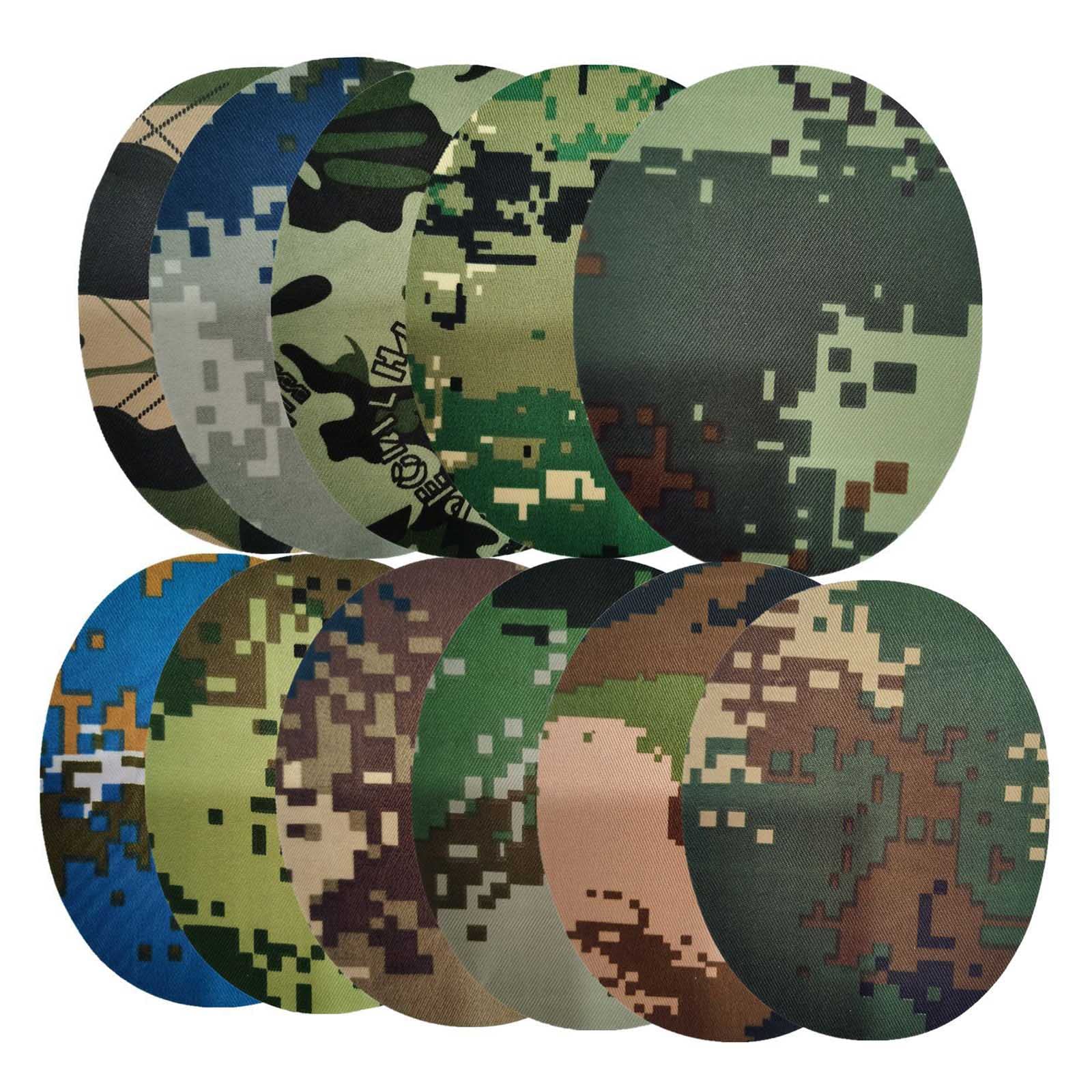 11 Pcs Camouflage Oval Shape Fabric Patches for Repair Sewing Elbow Knee Iron on Appliques