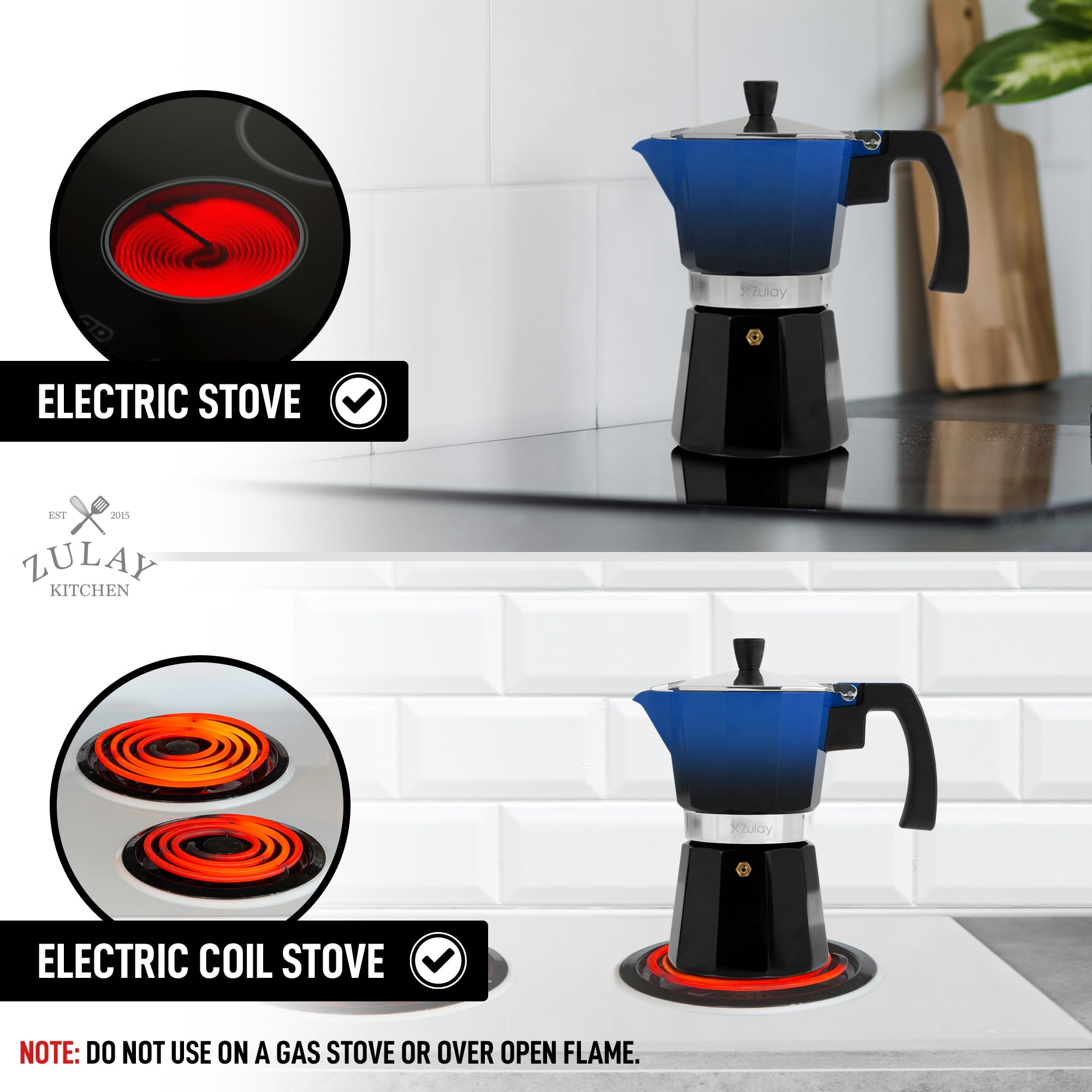 Mua Zulay Kitchen Stovetop Espresso Maker - Moka Pot 3 Espresso Cups ...