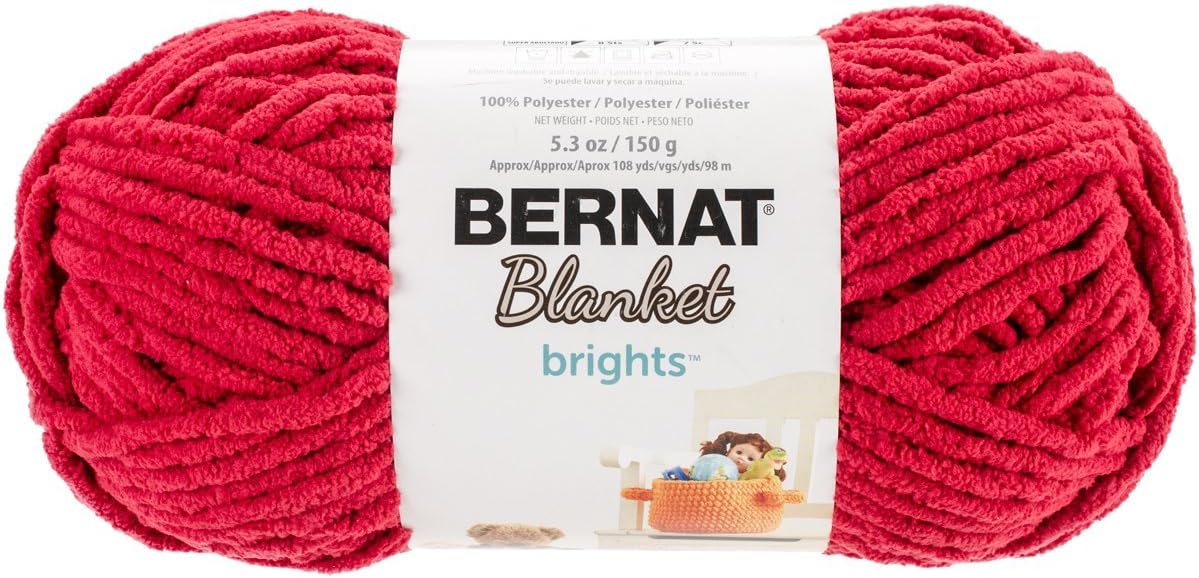 Bernat Blanket Brights Yarn, 5.3 oz, Race Car Red, 1 Ball