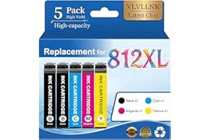 VLVLLNK Replacement for 812XL Ink Cartridges Remanufactured for Epson 812 812XL Ink Cartridges Combo Pack Work with WF-7310 W