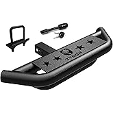 Tyger Auto TG-HS8U81238 Hitch Armor Compatible with Vehicles with 2" Hitch Receiver | Textured Black | Hitch Step | Rear Bumper Guard Protector | with Pin Lock and Stabilizer