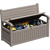 Fancyango Outside Outdoor Storage Box, Outdoor Patio Storage Bin, Deck Box | 80Gal Deck Boxes Outdoor Waterproof Lockable, Pr