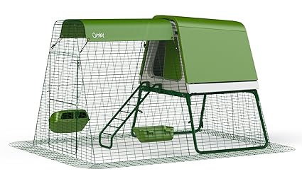 Omlet Eglu Go Up Chicken Coop With 2m Secure Steel Mesh Run Leaf Green Easy To Clean Plastic