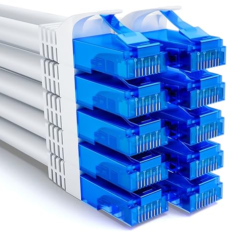 deleyCON 10x 0,25m CAT6 CAT6 Netzwerkkabel Set - U-UTP RJ45 CAT-6 LAN Kabel Patchkabel Ethernetkabel DSL Switch Router Modem 