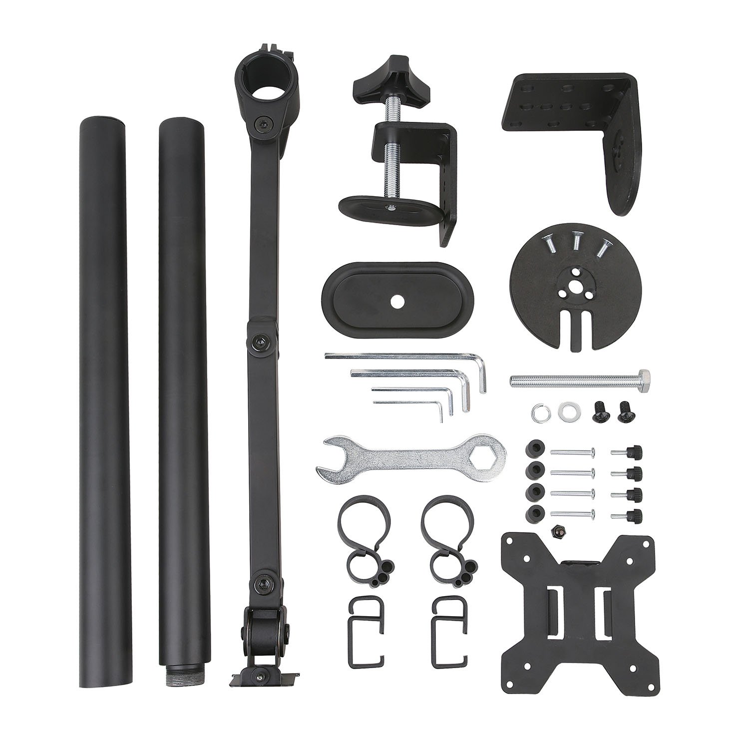 WALI Extra Tall Single LCD Monitor Fully Adjustable Desk Mount Fits 1 Screen up to 27 inch, 22lbs. Weight Capacity (M001XL), Black