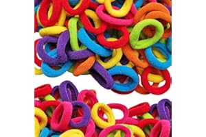 J-MEE Baby Hair Ties for Kids Toddler Girls 200 PCS Bulk 0.9 Inch Small Mini Seamless Hair Bands Ponytail Holder
