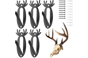 CHERAINTI European Mount Skull Hanger 5 Pack, Deer Skull Mount Hanger Hooker for Indoor Outdoor Use, Easy Install Euro Antler Mounting Kit for Deer, Antelope, Coyote, Pronghorn, Smaller Game Animals