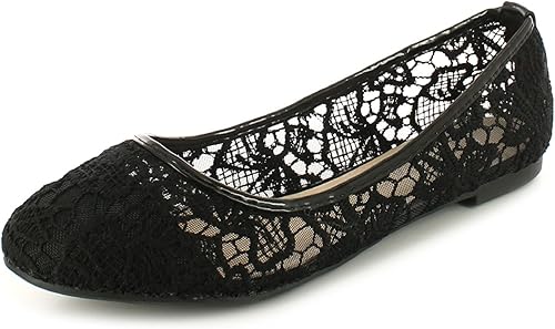 black lace ballet flats