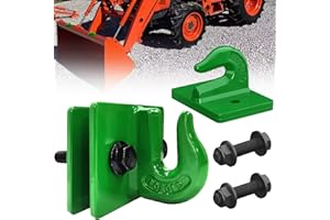 COOHAME 2 Packs 3/8 Inch Tractor Bucket Grab Hook,Bolt On Grab Hook,Grade 70 Forged Steel Bolt on Tractor Bucket Hook,Heavy Duty Tow Hook for Tractor Bucket,Compatible for RV UTV Truck,Max 15000 lbs (Green)