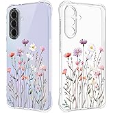GREATRULY Floral Clear Case for Samsung Galaxy A36 5G for Women Girls,Pretty Phone Cover for Galaxy A36 5G,Flower Design Cute Pattern Slim Soft Drop Proof Protective TPU Bumper Case,FL-37