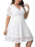 SCOMCHIC Women Plus Size Lace Cocktail Dresses Faux
