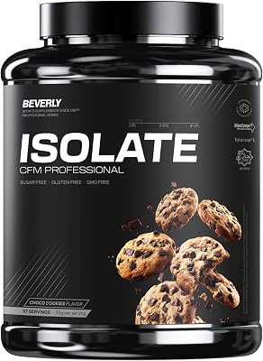 Beverly ISOLATE CFM – Proteína Aislada de Suero Premium (Whey Isolate) | 30 g Proteína | Baja en Lactosa y Sin Azúcares Añadidos | 58 Servicios | Desarrollo Muscular (2 Kg, Chocolate Cookies)