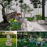 Alien Statue Resin Desk Garden Ornament 6x6x11 cm Indoor Outdoor Decoration view 6