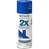 Rust-Oleum Painter's Touch 2X Ultra Cover Spray Paint, Gloss Deep Blue | Indoor and Outdoor Surfaces (Metal, Wood, Plastic), Fast Dry, Durable, Sprays from Any Angle, Comfort Tip, Oil Based