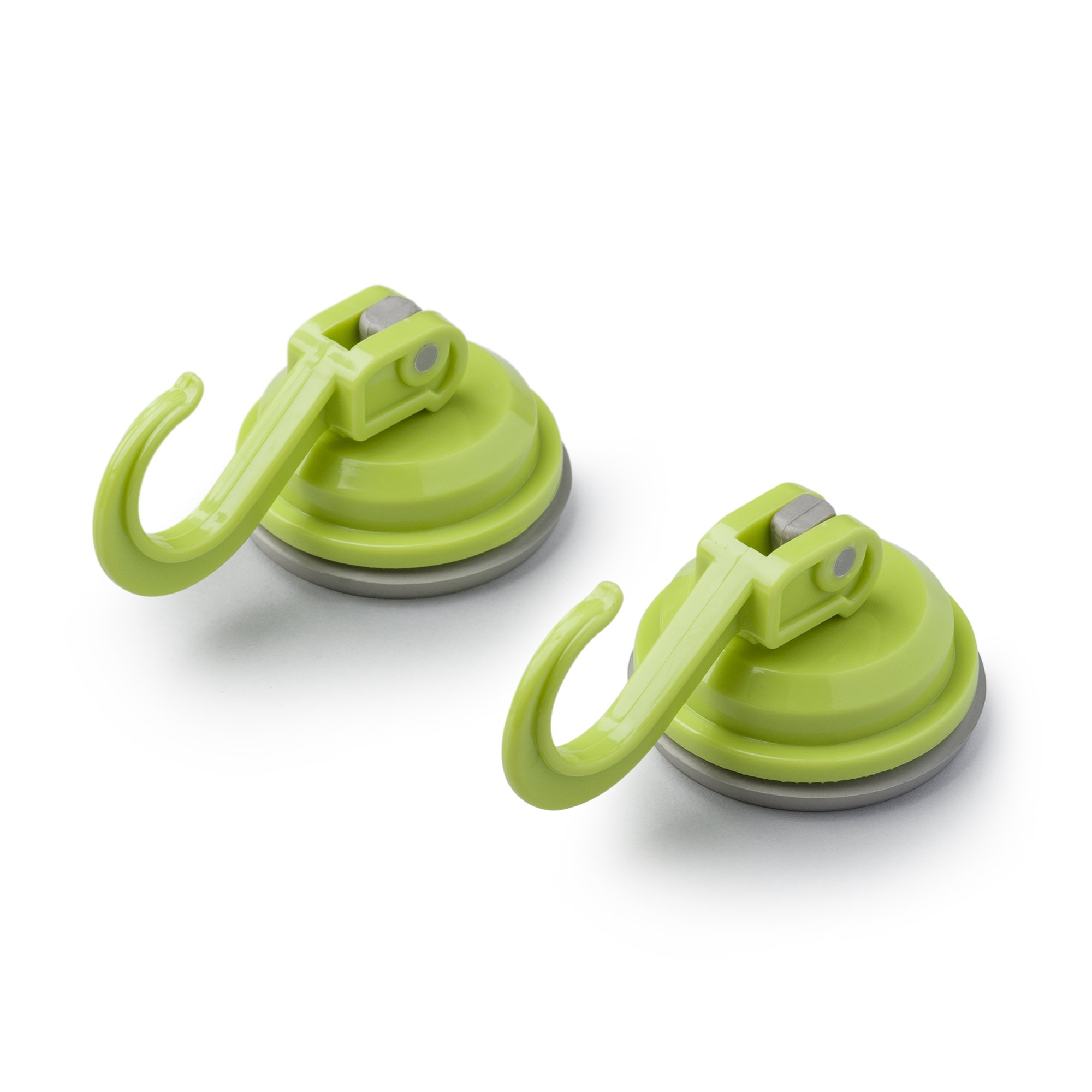 Zeal ‘Click & Secure’ Vacuum Suction Cup Hooks, Set of 2 – Lime