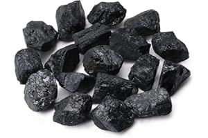 ZHIYUXI 1lb Rough Black Tourmaline Crystals Large Raw Natural Stones 0.8-1.6" Irregular Stone for Energy balancing, Reiki, Jewelry Making, Room Decor, Wire Wrapping, Fountain Rocks, Cabbing