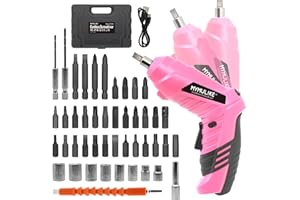 MYMULIKE Cordless Electric Screwdriver, 3.6V Rechargeable Power Screwdriver with 47 pcs Accessories, usb charging, 3Nm Screw Gun, mini Carrying screwdriver set ​with LED Light Electric Power Drill Set