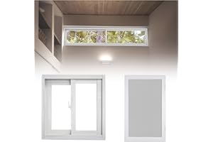 Basement Window with Screen Windows, Shed Windows with Tempered Glass, Rectangle Window, Insulated, For Basement, Bathroom(Wx