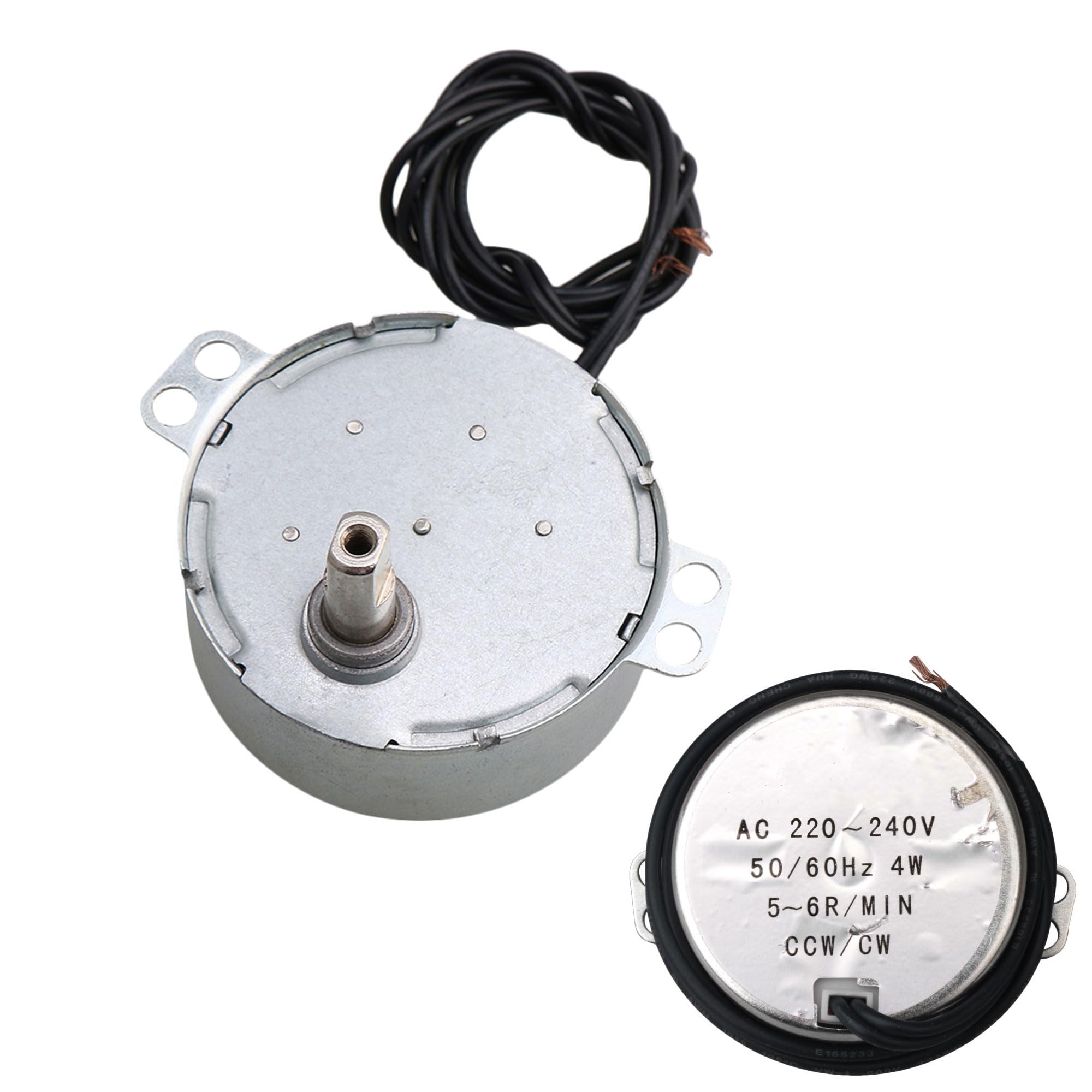 Homeswitch Metal TYC-50 Double Flat Shaft CW/CCW Undirectional Speed Limit Synchronous Motor AC220V 5-6RMP Silver