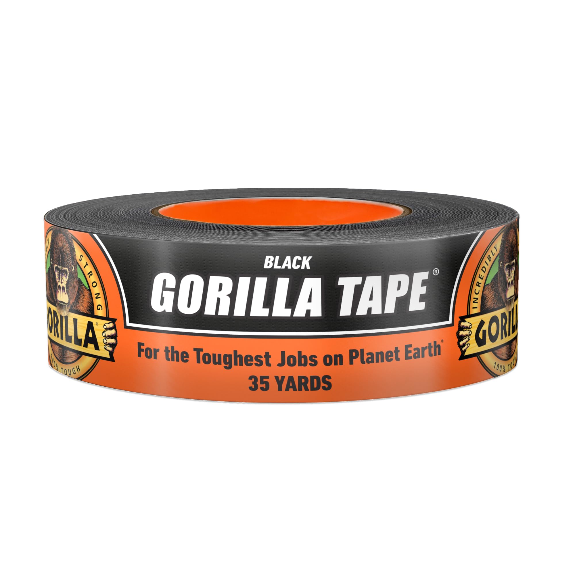 Gorilla Black Duct Tape, 1.88" x 35 yd, Black, (Pack of 1)
