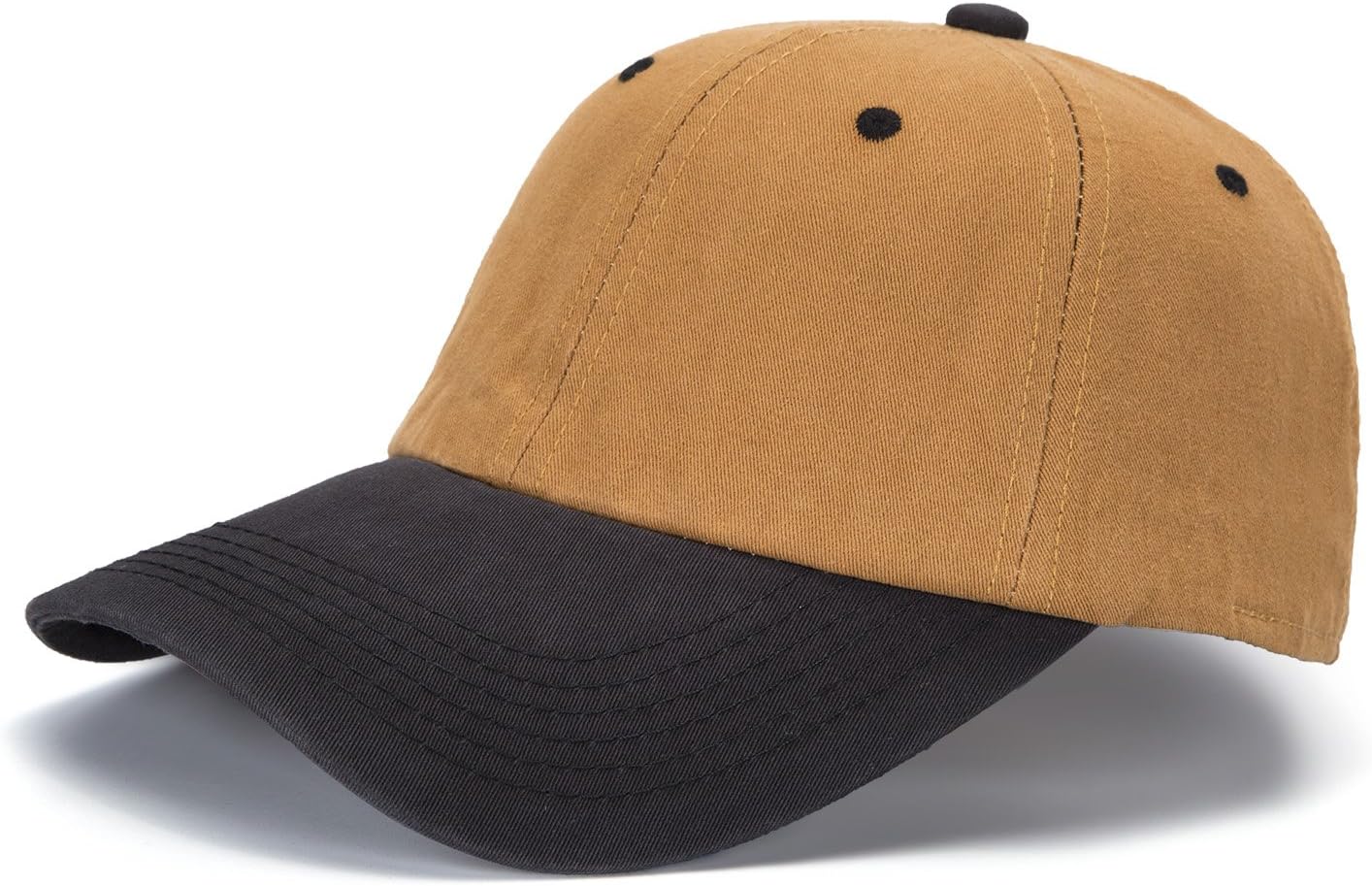 ZOMOY Unisex Classic Washed Dyed Cotton Baseball Cap Two Tone Low Profile Six Panel Adjustable Vintage Hat