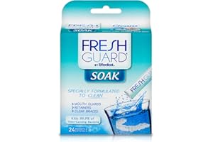 Fresh Guard Soak by Efferdent for Retainers & Clear Braces, Original Version, 24 Count