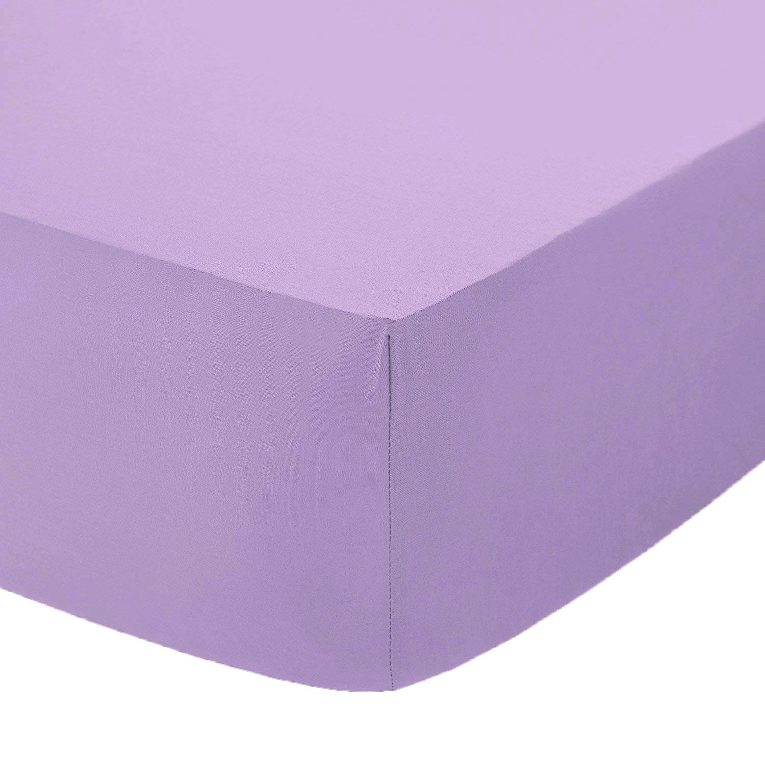 AmigoZone Non Iron Pollycotton Percal Quality Plain Fitted Sheet Or Pillow Cases (King, Lilac) โ image 1