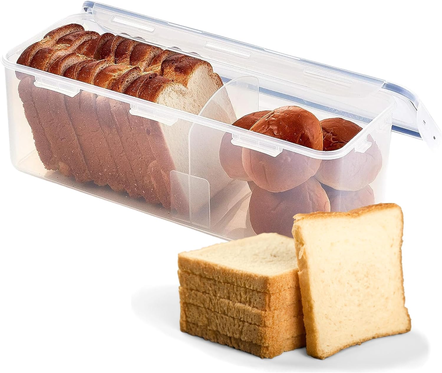 Photo 1 of LOCK & LOCK Easy Essentials Food Storage lids/Airtight containers, BPA Free, Bread Box-21.1 Cup, Clear