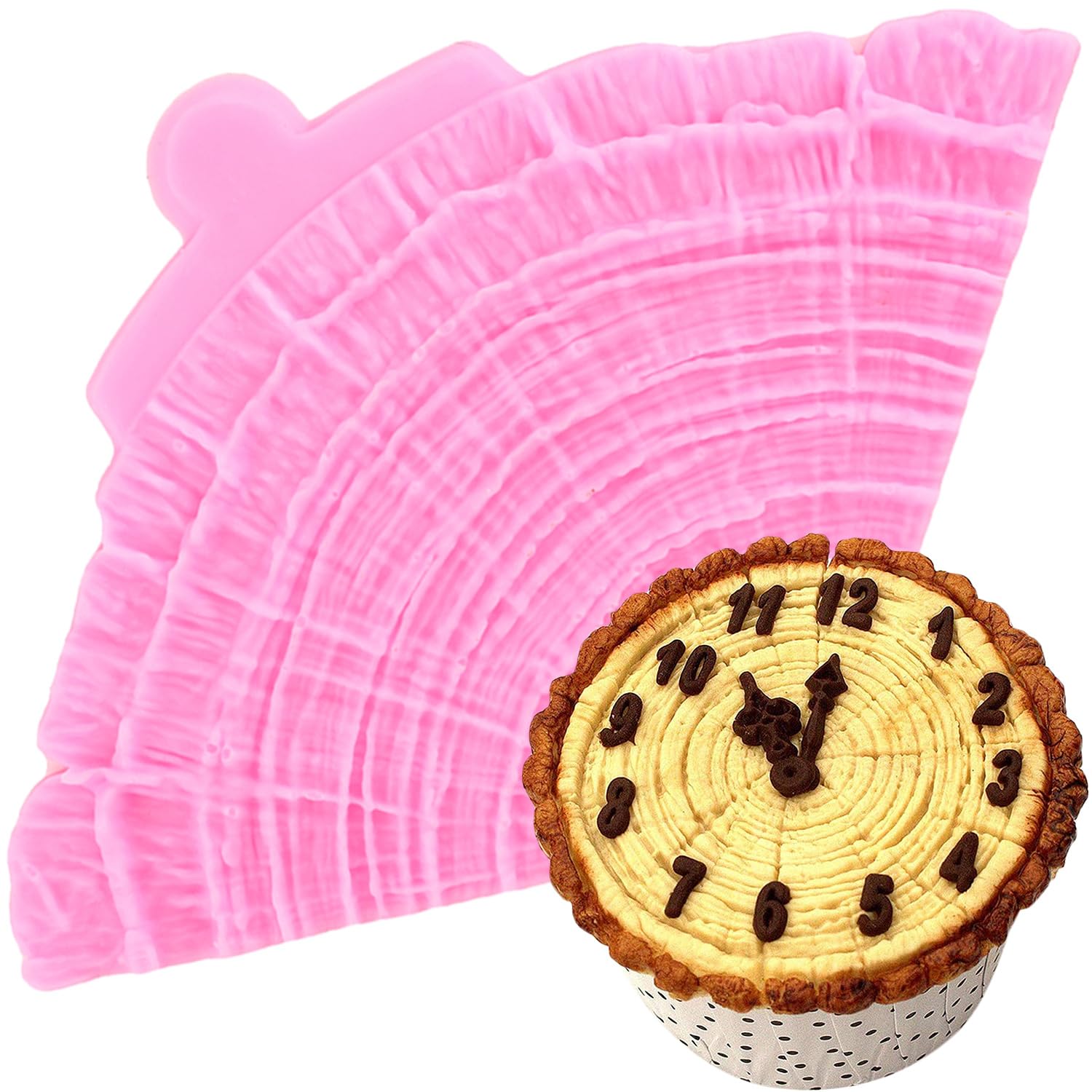 XMOLDNMS Tree Stump Silicone Moulds Tree Bark Fondant Mould Wood Bark Fondant Impression Mat for Cake Decoration Cupcake Topper Candy Gum Paste Chocolate Polymer Clay