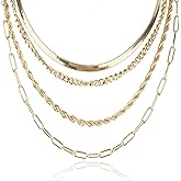 GAFATORY Layered Necklaces for Women Chunky Gold Chain Gold Choker Necklaces Gold Collar Stacked Necklaces Gold Plated Necklace Layering Necklace Jewelry for Women