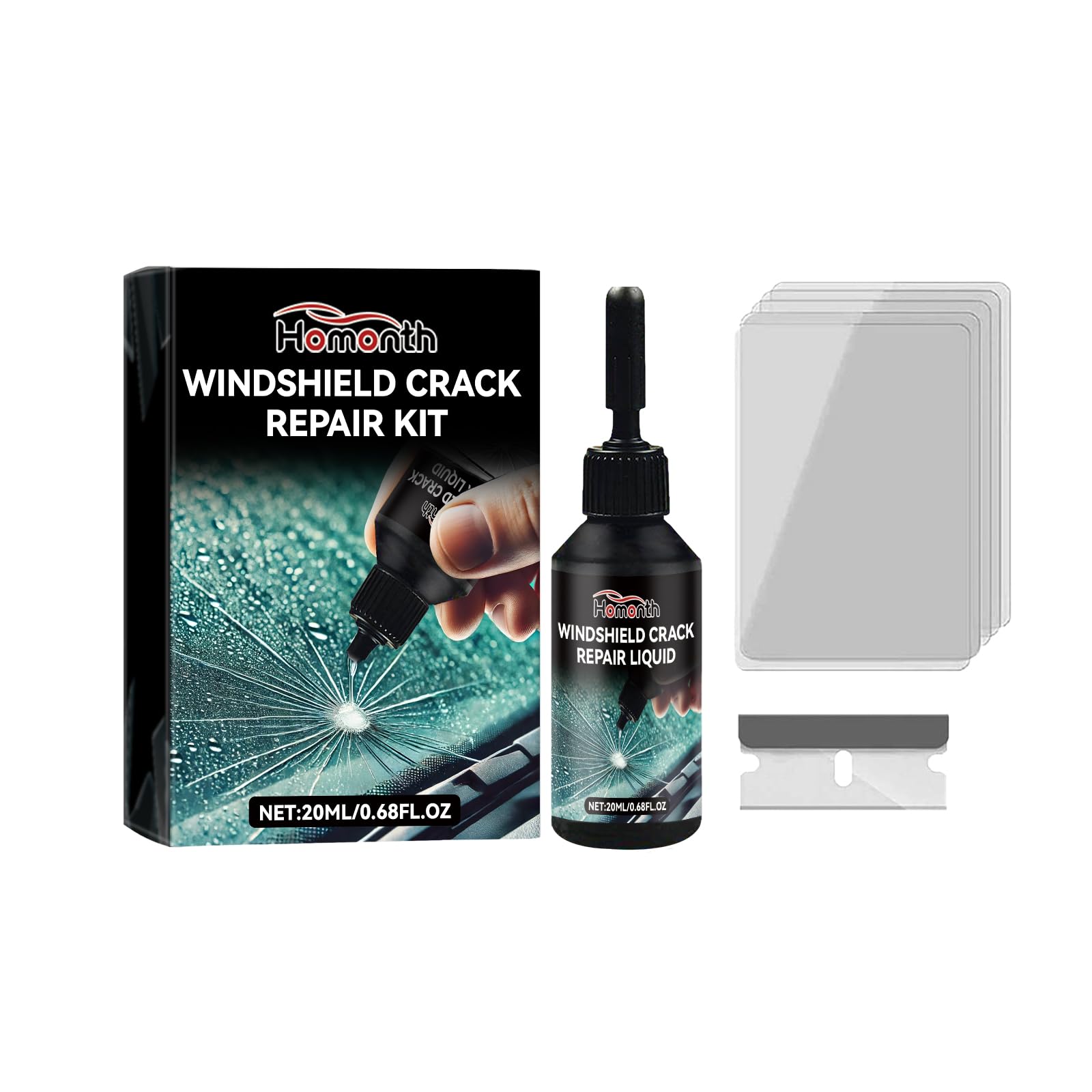 Photo 1 of ***FACTORY SEALED*** popalula Car Windshield Crack Repair Kit - Nano Glass Repair Liquid for Cracks & Chips, Cracks Gone Glass Remover Fluid for Quick Fix Windshields, Windows, Mirrors