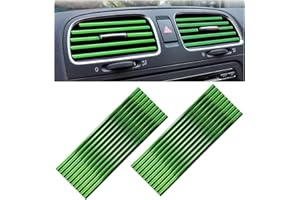 Kewucn 20 PCS Car Air Conditioner Vent Decorative Strip, Waterproof Bendable Auto Air Vent Decoration, Universal Vehicle Interior Accessories Suitable for Straight Air Vents (Green)