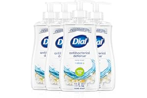 Dial Antibacterial Defense Liquid Hand Soap + Aloe, White Tea Scent, 11 Fl Oz (Pack of 4), Dermatologist-Tested Hand Wash, Gentle Formula