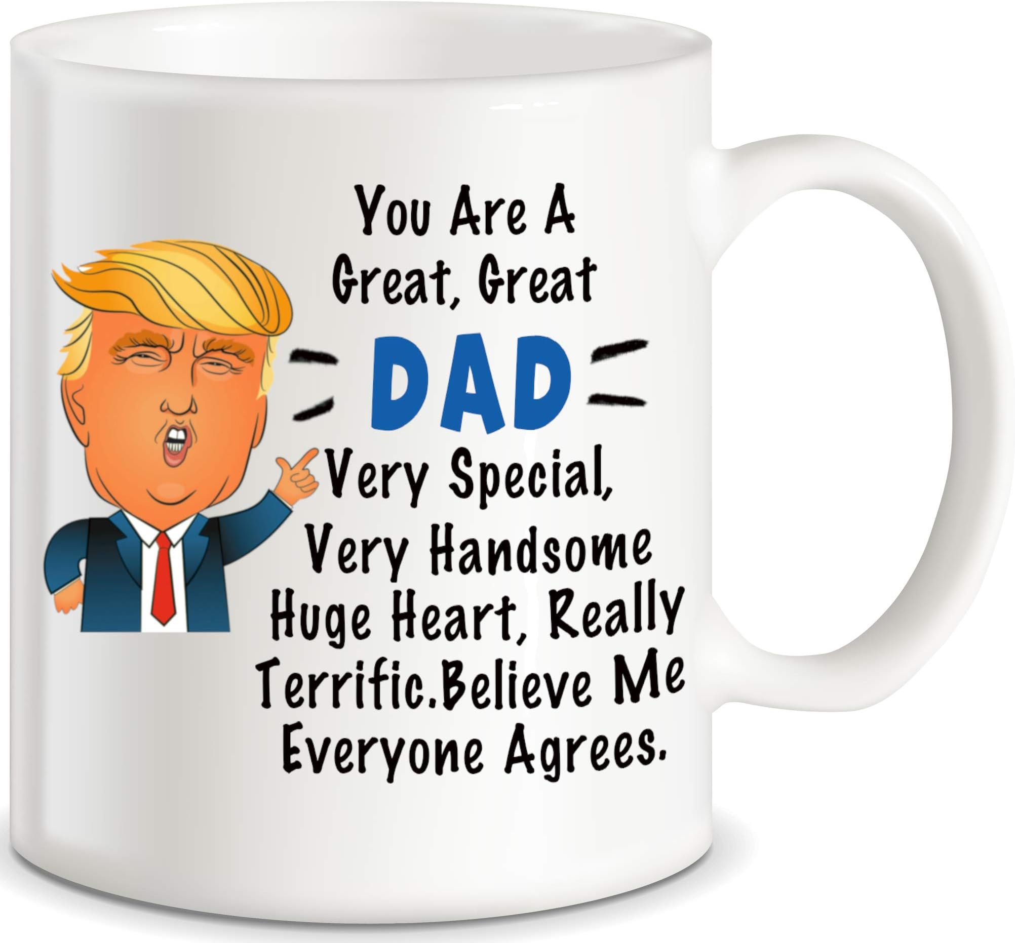 Classic Mugs Gifts for Fathers Dads World's Best Dad Ever Donald Trump Terrific Funny Ceramic Novelty Gag Gift for Christmas Birthday Coffee Mug Tea Cup