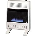 ProCom ML200TBA-B Ventless Propane Gas Blue Flame Space Heater with Thermostat Control for Home and Office Use, 20000 BTU, Heats Up to 950 Sq. Ft., Includes Wall Mount and Base Feet, White