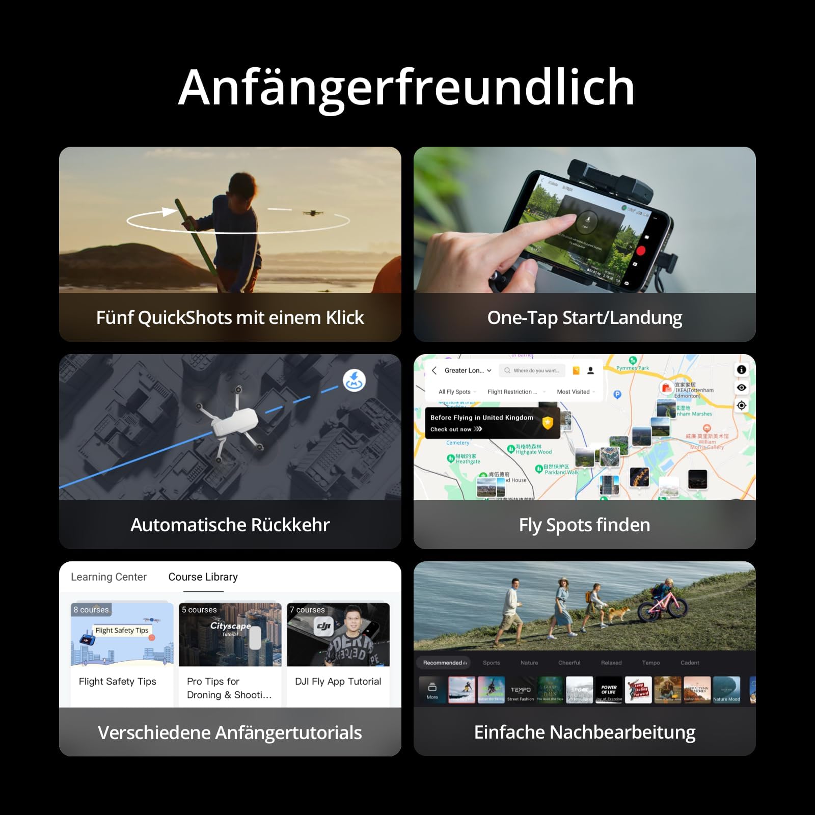 DJI Mini 4K Drohne mit 4K UHD Kamera Für Erwachsene, 3-Achsen-Gimbal-Stabilisierung, C0, QuickShots, 10 km Videoübertragung, Autom. Rückkehr, Windstabil, 1 Akku (31 min Flugzeit), Unter 249g 6