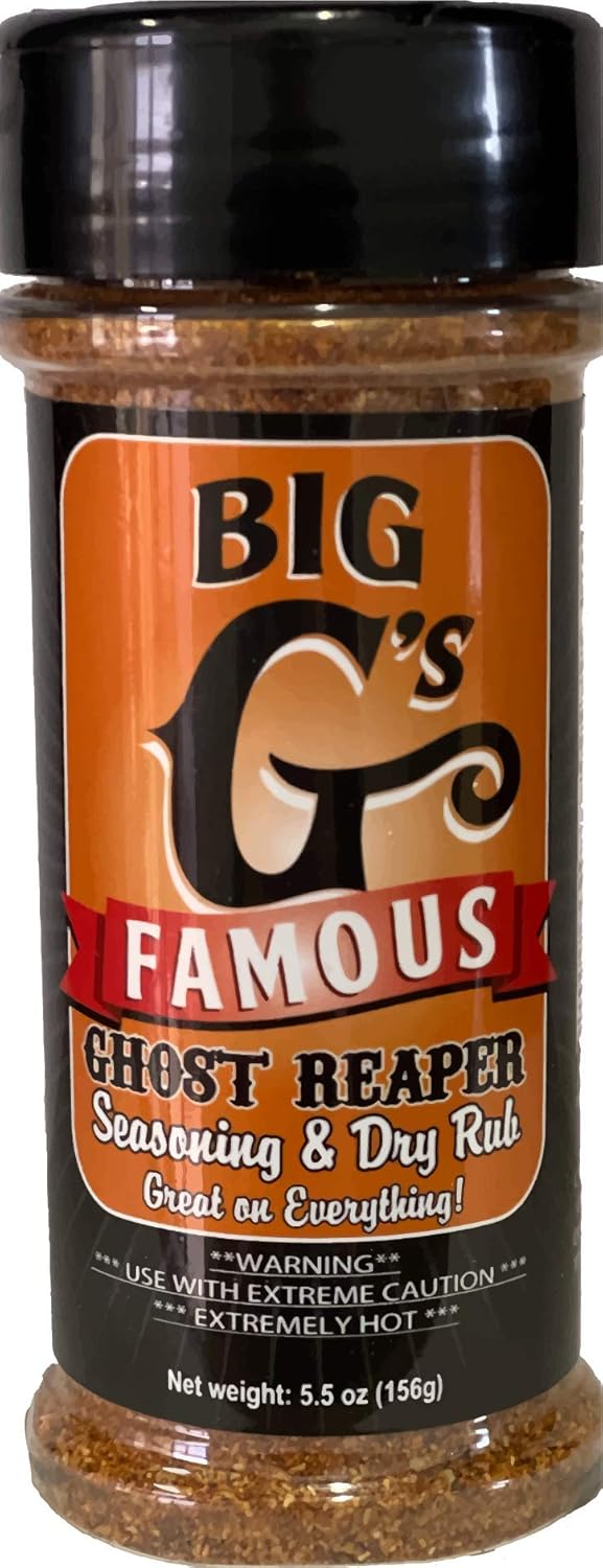 Ghost Pepper & Carolina Reaper Seasoning and Dry Rub Mix, aka: GHOST REAPER, Award Winning, Special Spice Blend, Great on Everything! Grilling, Smoking, Cooking, or Baking! By: Big G's Food Service