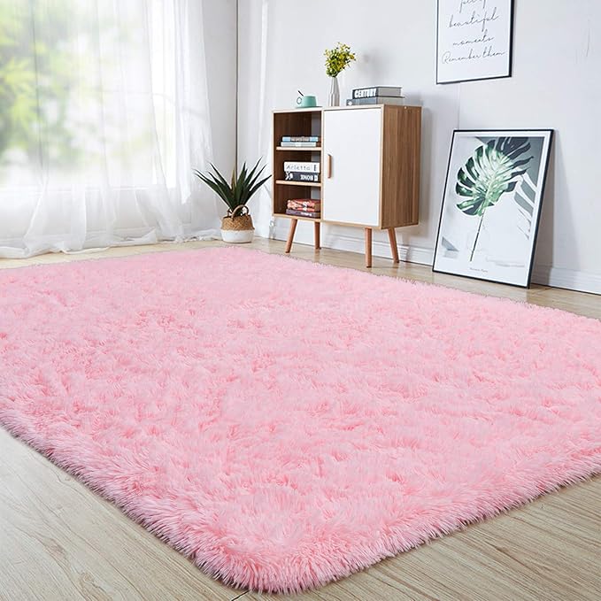 junovo Ultra Soft Area Rugs 4 x 5.3ft Fluffy Carpets for