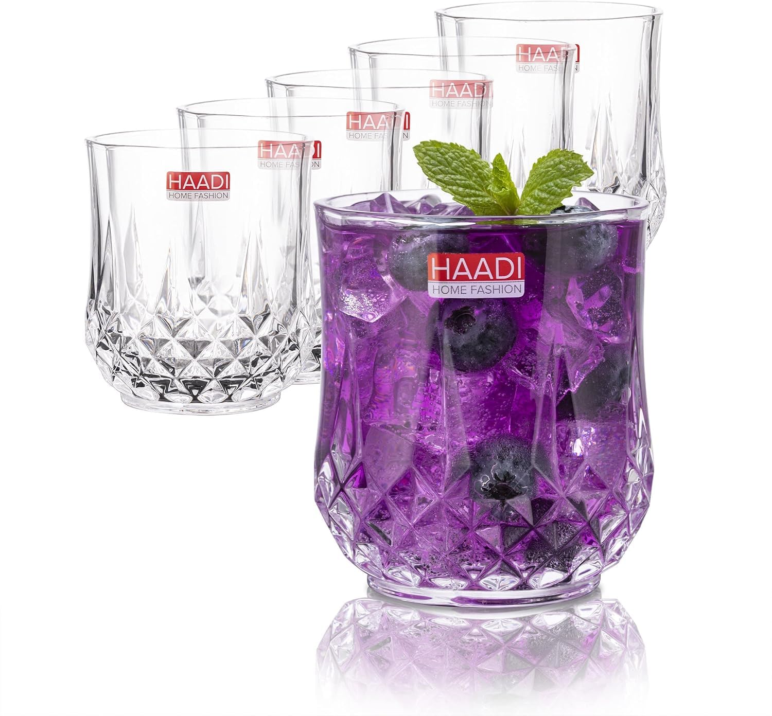 Drinking Glasses Set of 6 320ml | Crystal Clear Whisky Tumbler Glass | Whiskey Glasses Set | Short Rocks Glass | Small Tumbler Glasses for Home Bar & Gifting