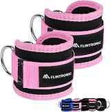 flintronic Ankle Straps for Cable Machine with Double D-Rings Neoprene