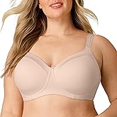 Playtex Women's Wireless Balconette Bra, Full-Coverage Bras for Women, Support, Moisture Wicking (Plus