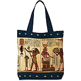 Supwhd Ancient Egypt Tote Bag Aesthetic, Vintage Canvas Tote Bags for Women