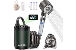 AUXCO Portable Outdoor Shower, Outdoor Camping Shower with 7800mAh Rechargeable Battery, Camp Outdoor Shower Kit with Multiple Spray Modes, Perfect for Camping, Hiking and Traveling