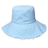HZEYN Bucket Hats for Women Wide Brim Summer Travel Packable Cotton Bucket Beach Sun Hat UPF 50+