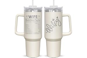 AXIARA Wife Gifts For Her - Valentines Day Gifts For Wife, Christmas, Mothers Day, Birthday Gifts For Women, Anniversary Wedding Gifts For Her - 40oz Insulated Tumbler With Handle And Straw