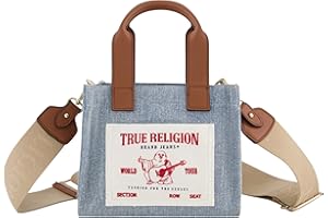 True Religion Tote Bag, Women's Mini Travel Shoulder Bag with Adjustable Strap